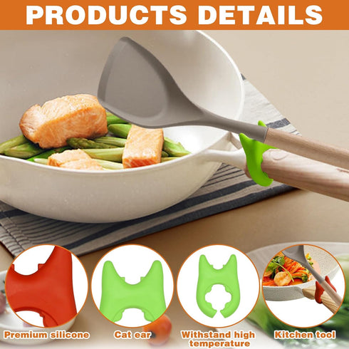 2pcs Silicone Pot Holders, Adjustable Kitchen Silicone Spoon Rest Suitable for Placing Spoons and Spatulas After Cooking in a Steamer Utensil Rest...