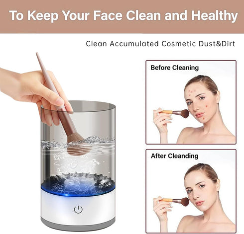 Electric Makeup Brush Cleaner Machine Cosmetic Brush Cleaner Automatic Spinning Blender Cleaner Machine Fit Makeup Brush...