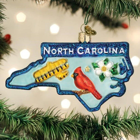 Old World Christmas Ornaments State of North Carolina Glass Blown Ornaments for Christmas Tree...