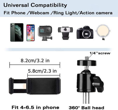Cell Phone Holder,Overhead Video Phone Mount,Articulating Arm Webcam Stand Lazy Desk Arm,Desktop Suspension Scissor Accessory for Live Streaming,V...