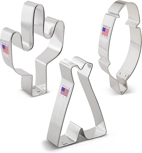 Southwest Cookie Cutter 3-Pc Set Made in USA by Ann Clark, Cactus, Teepee, Feather...