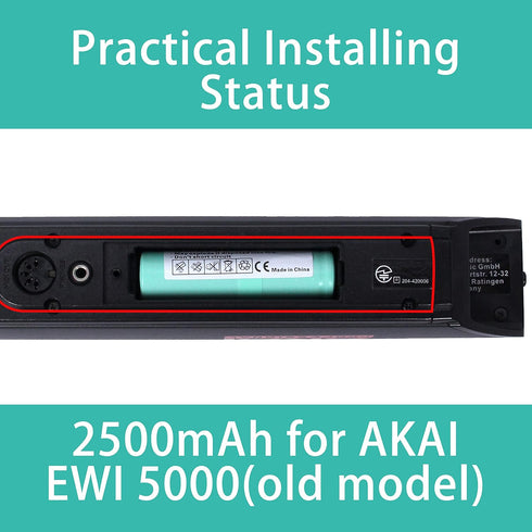 Professional Rechargeable Li-Ion Battery for AKAI EWI 5000 EWI Solo Single Battery Replacement Lithium Ion Battery Pack PH2.0 (TZ16650ZY/Green/Sin...