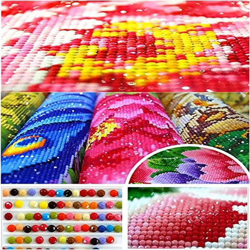 HONGJIE 5D DIY Diamond Art Painting Kit, Baseball 16X16 inches Round Full Drill Crystal Rhinestone Embroidery Cross Stitch Arts Craft for Home Wal...