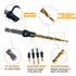 9Pcs Wood Countersink Drill Bit Set, Titanium Tapered Drill Bits and Wood Plug Cutter, Countersink Chamfer Drilling Tool for Woodworking and Carpe...