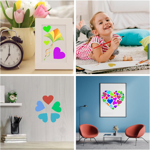 16pcs Large Heart Stencils, Different Sizes Heart Template for Painting Plastic Reusable Heart Shaped Stencil Template for Fabric Walls Arts Paper...