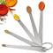 5 Pcs Mini Measuring Spoons Set - Stackable Design, 1/4, 1/8, 1/16, 1/32, 1/64 TSP Sizes, Flat Handle Metal Measuring Spoons Made of Durable Stain...