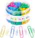 SAIOM 400 PCS Colourful Paper Clips Assorted Sizes, 200 PCS 11/10 Inch and 200 PCS 2 Inch Paper Clips, PVC Coated Large Paper Clips Great for Sort...