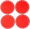 Silicone Hot Pads (Set of 4) - 6 in 1 Multi-Purpose Kitchen Tool, Pot Holder, Splatter Guard, Microwave Cover, Jar Opener, Decorative Trivet, Red,...