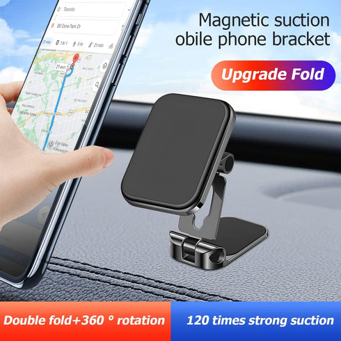 Phone Holder for Car, Super Strong Magnetic Car Cell Phone Mount Hands Free, Foldable Phone Stand for Automobile, 360° Rotation Universal Dashboar...