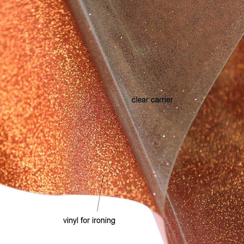 Glitter Heat Transfer Vinyl Roll 12 inch by40 inch/Sheet DIY for T-Shirt and Garment Orange...