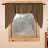Tea Cabin Rustic 36"x36"x16" Green Plaid Swag Pair Rod Pocket Cotton Kitchen Window Curtains...