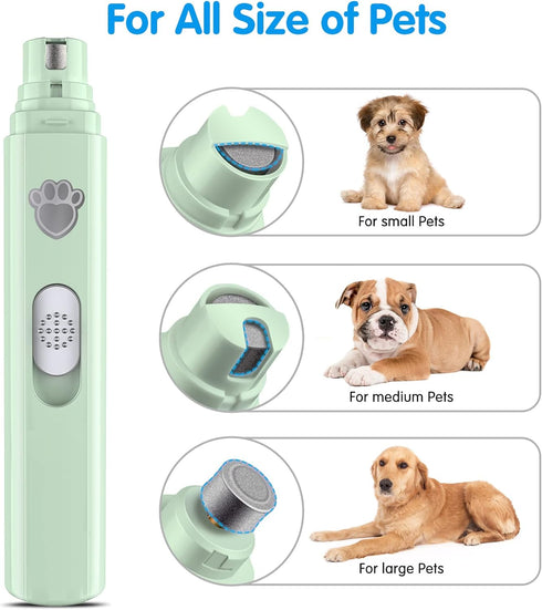Dog Nail Grinder, 2-Speed Rechargeable Dog Nail Trimmers for Large Medium & Small Dogs, Upgrade Professional Electric Pet Paws Grooming, Quiet Pup...