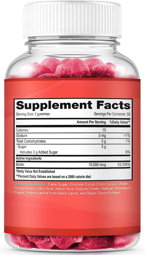 Biotin Gummies for Hair Growth | Max Strength Biotin 10000mcg Prevents Thinning and Loss | Chewable Biotin Supplement For Women Men and Kids | 100...