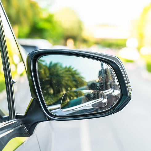 2PCS Blind Spot Mirror, Frameless Rectangular Blind Spot Car Mirror, Upgrade HD Glass Wide Angle Mirror, 360° Adjustable Convex Rear View Mirror f...
