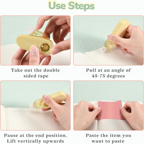 6-Piece Double Sided Tapes, Adhesive Glue Tape Roller for Scrapbooking Supplies, Dispenser Runner for Craft (Pastel)...