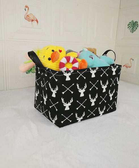 KUNRO Rectangle Toy Bin Waterproof storage organizer for Nursery Hamper Home decor Closet Kids Bedroom Laundry Baby Gift Shelf Baskets(Deer)...