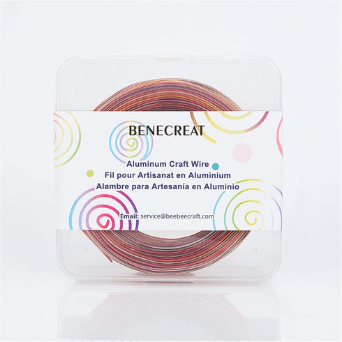 BENECREAT Multicolor Jewelry Craft Wire Gradient Color Aluminum Wire (18 Gauge, 306 Feet) Bendable Metal Wire with Storage Box for Jewelry Beading...