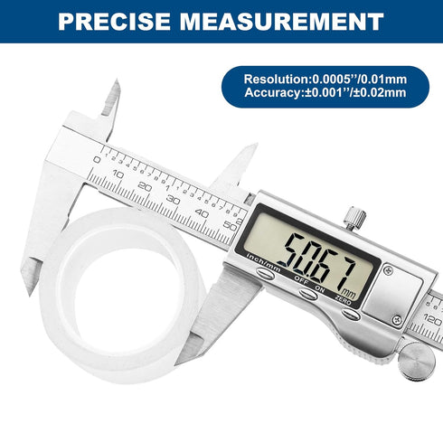 Digital Caliper Measuring Tool, 6 Inch Stainless Steel Vernier Caliper Digital Micrometer with Large LCD Screen, Auto-Off Feature, Easy Switch fro...