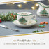 Spode Christmas Tree Teacup & Saucer Set - 7 Oz Earthenware Cup for Tea, Coffee, Cappuccino, Espresso - Holly & Mistletoe Holiday Accents - Holida...