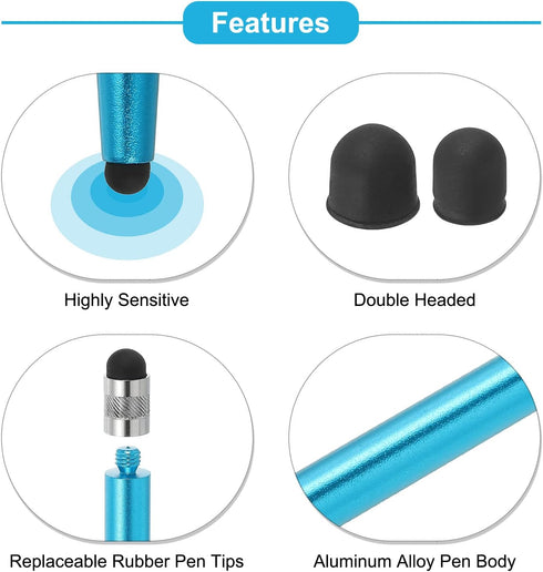 MECCANIXITY 10pcs Stylus Pens for Touch Screens Dual Rubber Tips Capacitive Stylus Universal Tablet Pen Sensitivity Precision......