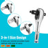 DURATECH Stubby Ratchet Set, 3-IN-1 Ratchet Handle, with 2 Extension Bars, 1/4", 3/8", 1/2" Drive Ratchet Wrench, 72-Tooth, Reversible Switch, Ful...