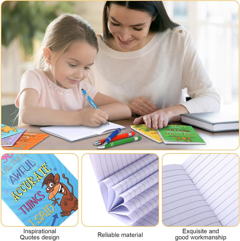 32 Pcs Funny Gifts Set Negative Verse Notebooks Ballpoint Pens Funny Pens Quotes Notepads Touch Stylus Pens Passive Gifts Set for Women Men Cowork...