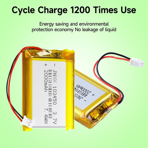 103450 3.7v 2000mah Lipo Polymer Lithium Rechargeable Battery for Can Replace 103454 963450 Lipo Battery...