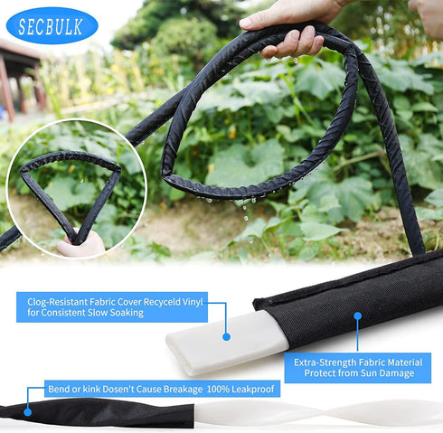 2024 Flat Soaker Hose 10 ft for Garden, 10' Linkable Drip Hose Diy Automates Garden Irrigation System Saving 80% Water, Dual-layer Leak-free Desig...