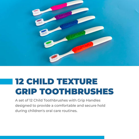 2500C Texture Grip Child Toothbrush (1 Dozen) - Engaging Dental Care for Young Smiles...