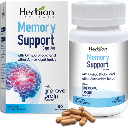 Herbion Naturals Memory Support Capsules – helps improve Brain Function & Absent Mindedness, Fatigue, Soothes Stress & Improves Mood - for Adults ...