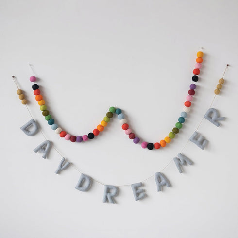 Creative Co-Op Wool Felt Ball Garland, Multi Color...