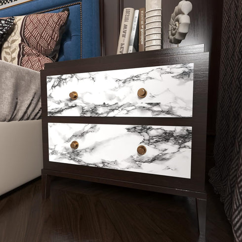 White Black Marble Wallpaper Peel and Stick 15.8'' x78.7'' Marble Contact Paper Countertop Peel and Stick Waterproof Self Adhesive Removable Wall ...