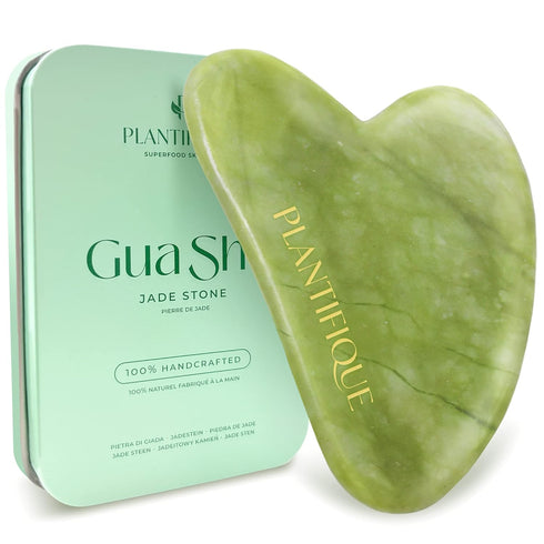 PLANTIFIQUE Gua Sha Facial Tools - Massage Tool - Jawline Sculptor - Face Sculpting Tool for Your Skincare Routine - Jade Gua Sha...