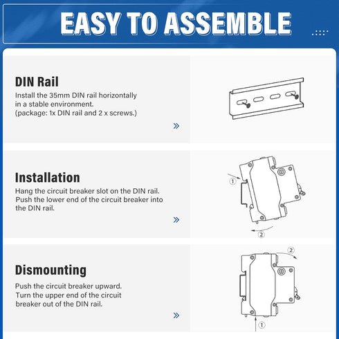 AC Solar Panels Disconnect Switch 40 Amp DC Solar Shut Off Switch 12V-400V 2 Poles Small Miniature Circuit Breaker for Solar PV Homes, DC 110V DIN...