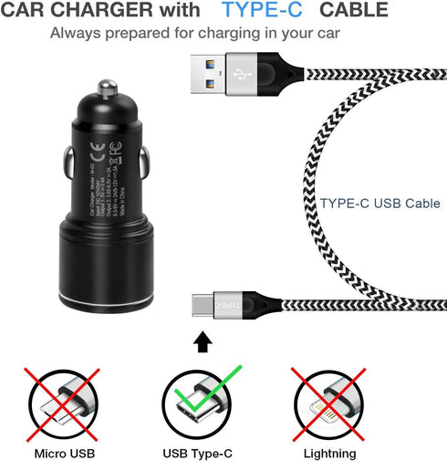 Car Charger Fast Charging for Moto G Stylus 5G 2021 2020/Power 2021 2022 2023,G100/G Pure/G Play/G Fast/G7 Play Power,Edge 2021 2020/Z4 Z3,One 5G ...
