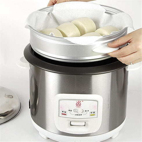 6 Pcs Steamer Mesh Non-Stick Cotton Square Dumplings Mat Reusable Steaming Pad Steamed Buns Baking Pastry Dim Sum Mesh for Steaming Basket, Pots...