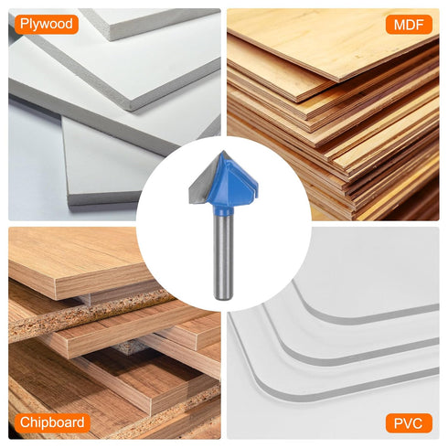 Router Bits 7/8" Dia 1/4" Shank 90 Degree V Type End Mill Carbide for Woodworking Carpentry Engraving Edge Trimmer Cutter Tools...