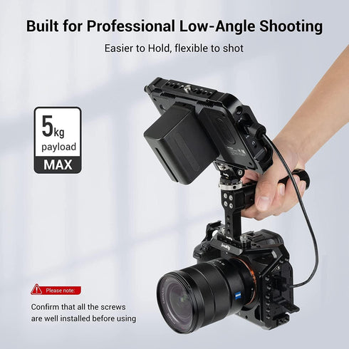 SmallRig Camera Top Handle Grip, DSLR Cage Handle with Cold Shoe Mount for Camera Rig - 1638...