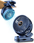 3.5" Rechargeable Clip On Fan, Small Portable Clip Fan With Strong Clamp Grip, 360° Rotation, 3-Speed & LED Display, Quiet Operating Desk Fan Idea...