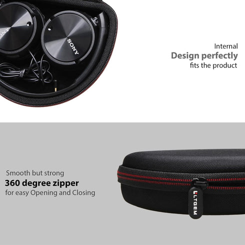 LTGEM Hard Case for Sony MDR-ZX110/ZX110AP/ZX110NC/ZX310AP Wired On-Ear Headphones, for iClever BTH22 Kids Headphones - Travel Protective Carrying...