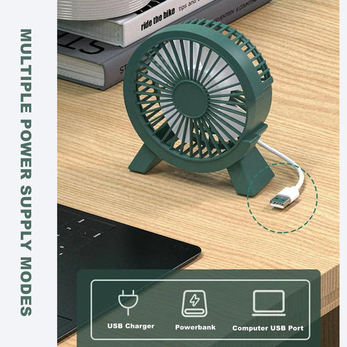 USB Fan 5in Mini USB Desk Table Fan Personal Quiet Fan Portable Desktop Cooling Fan Powered by USB PC Netbook for Camping Home Office Outdoor Trav...