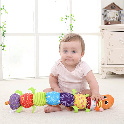 Baby Toys for 0-3-6-12 Months,Musical Caterpillar Infant Toys with Rattle Crinkle Squeakers,Stuffed Animal Tummy Time Toys Plush Crawling Newborn ...