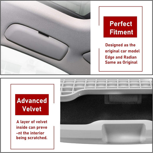 TTCR-II Interior Sunglasses Case Compatible with Audi A3 A4 A6 A7 A8 Q3 Q5 Q7 Q8 RS3 RS6 RS7 S3 S4 S6 S7 S8 SQ5 SQ7 SQ8, for Porsche Cayenne Panam...
