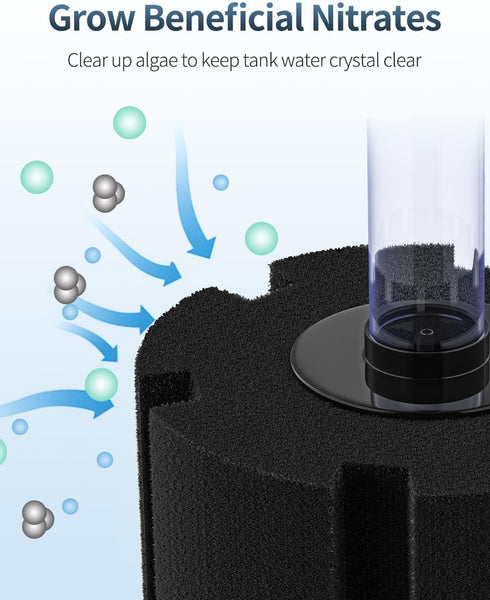 Pawfly Aquarium Bio Sponge Filter Quiet Betta Fry Shrimp and Small Fish Foam Filter for Fish Tanks up to 100 Gallons...