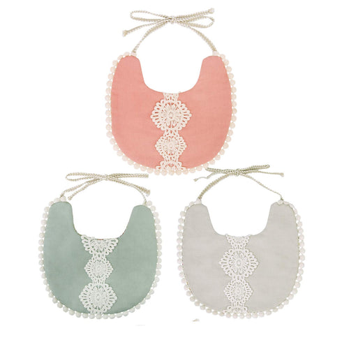 GZMM Baby Bib For Girls,Reversible Waterproof Handmade Natural Cotton Baby Drool Bib 0-12 months 3 Pack...