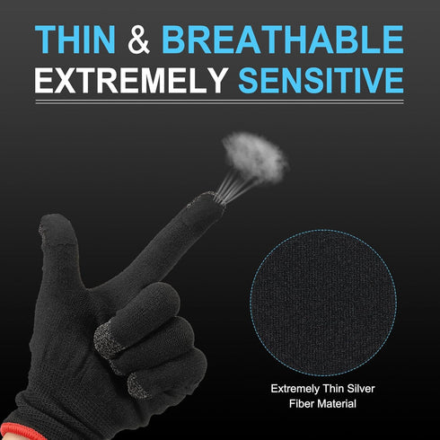 MECCANIXITY Gloves Touch Screen Sticker Ultra High Sensitivity Flexible Carbon Fiber Ultra Thin Stickers Black for Gloves, Pack of 20...