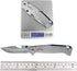 ALBATROSS FK050 Minimalist Ultra Thin Stainless Steel Folding Pocket Knife with Bottle Opener, 4.5" Handle, 3.25" Blade, 7.75" Overall (Silver whi...