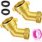 45 Degree Hose Elbow, 3/4'' GHT Garden Hose Elbow, Brass Water Hose Elbow for RV, Water Hose Connectors with Male to Female Port, 45 Degree Hose E...