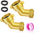 45 Degree Hose Elbow, 3/4'' GHT Garden Hose Elbow, Brass Water Hose Elbow for RV, Water Hose Connectors with Male to Female Port, 45 Degree Hose E...
