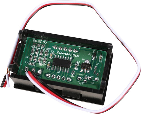 3-Wire Digital Voltmeter DC 0.00-30.0V with Green LED Display and Reverse Polarity Protection...